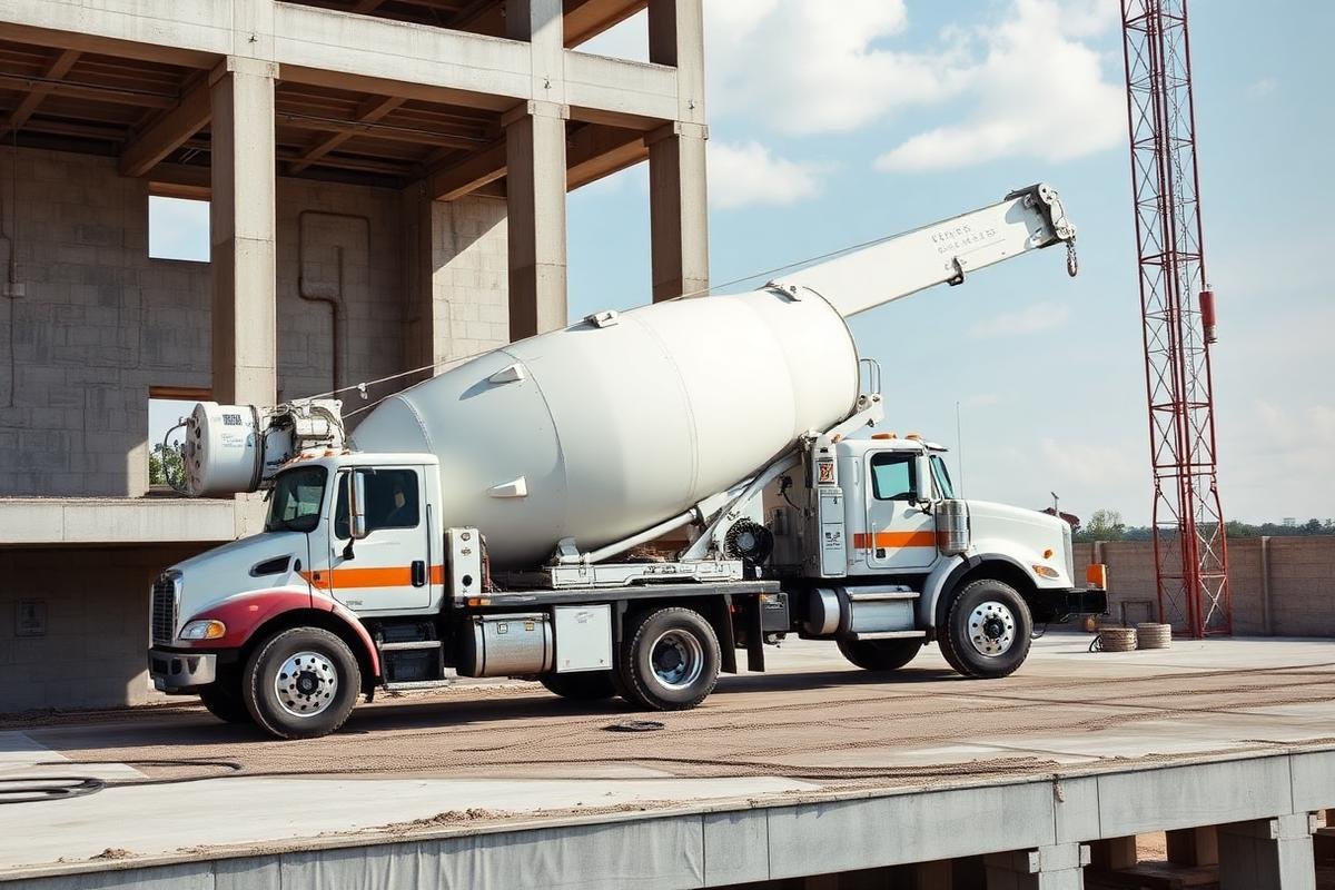 Bombeamento de concreto com mangote em obra